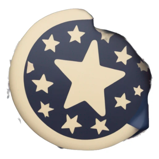 Flat image of a Actual Betsy Ross Flag with the letters AM inside the circular star field sticker