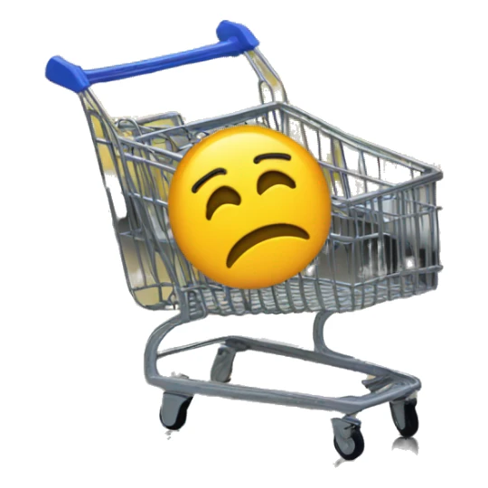 out of stock sign on a shopping cart sticker