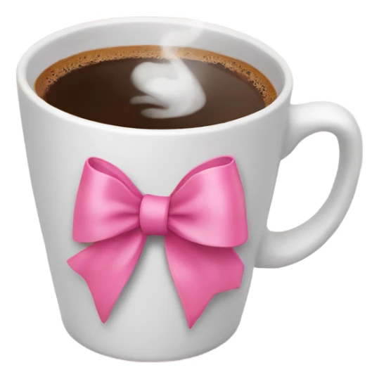 a pink bow on a cup of coffee  sticker