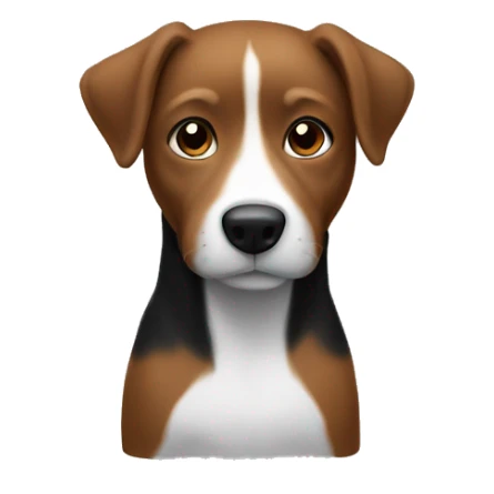 Black and white with a little brown dog sticker