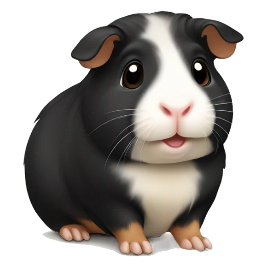 Cute cartoon happy black tan guinea pig sticker