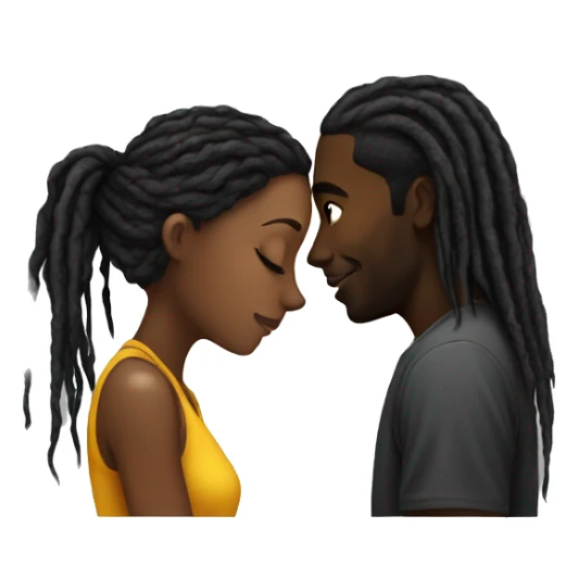 Black girl kissing black man with dreads sticker