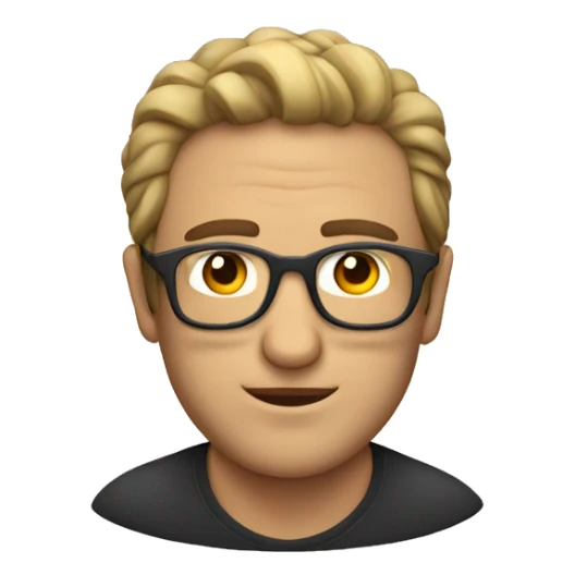 Hombre sin pelo en la cabeza y con lentes sticker