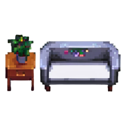 simple furniture design in pixel art style sticker