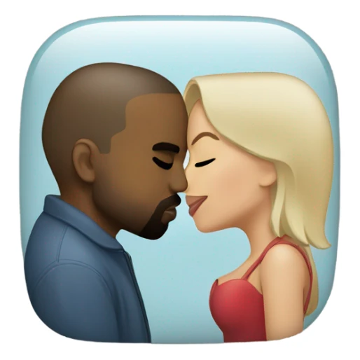 kanye west kissing with heart eyes sticker