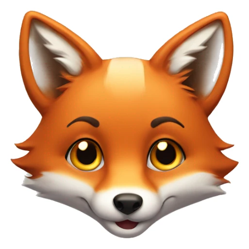 A fox with cute innocence eyes and a smile sticker