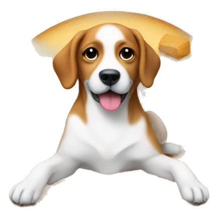 Dog laying on a food playe sticker