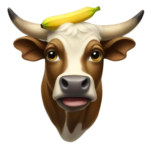 A bull who is a banana sticker
