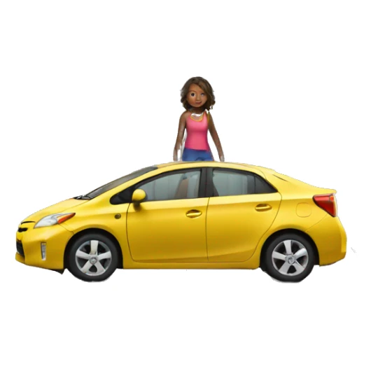 Girl getting locked out of a Prius sticker