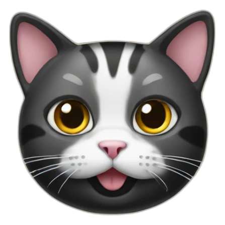 cat black food sticker