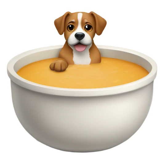 Dog with a bowl of soup sticker