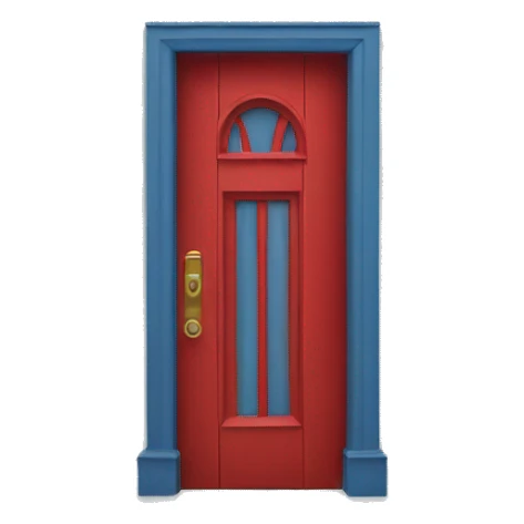 red door and another emoji for a blue door sticker