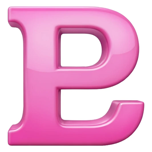 mix color pinks 3d letter p sticker