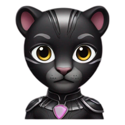 Pink panther in a black panther costume sticker