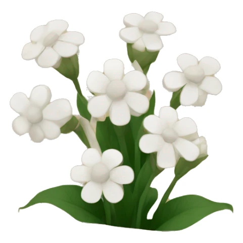 white flowers in brown paper sticker