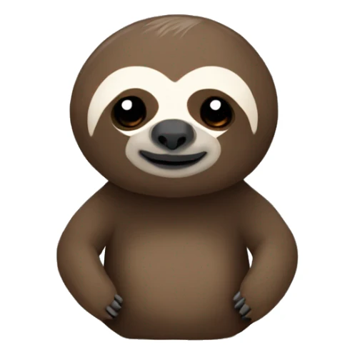 A little brown sloth, verry minimalistic, no white, only brown and black sticker