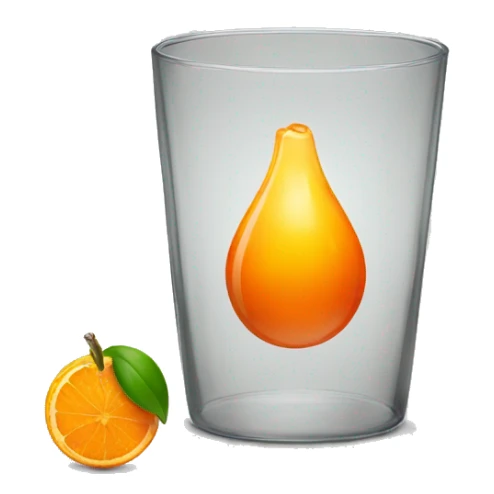 A wide glass with an overcoming and an orange sticker