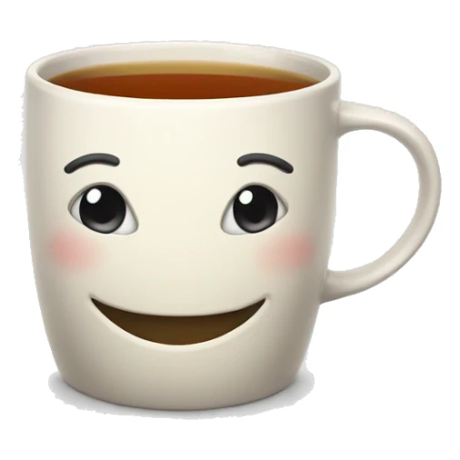 Mug of tea with a smile sticker