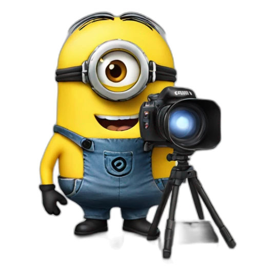  very funny minion is filming a video for tik tok sticker