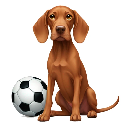 Vizsla with soccer ball  sticker