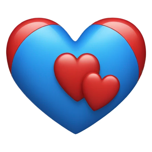 heart emoji with blue and red  sticker