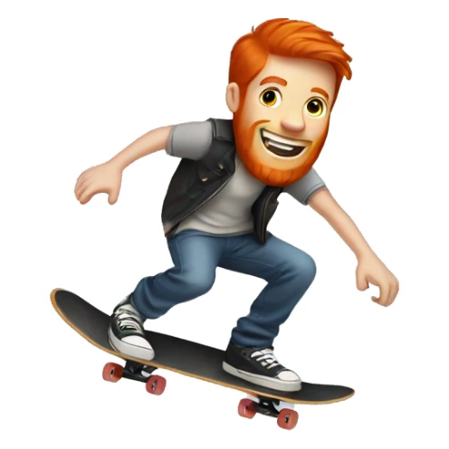 a redhead male riding a skateboard sticker