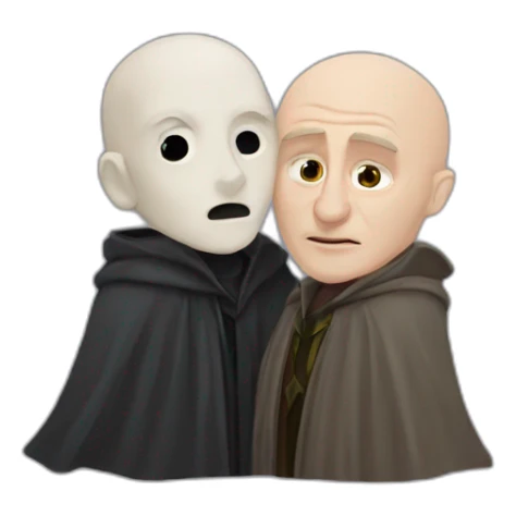 Harry potter et voldemort qui font un calin sticker