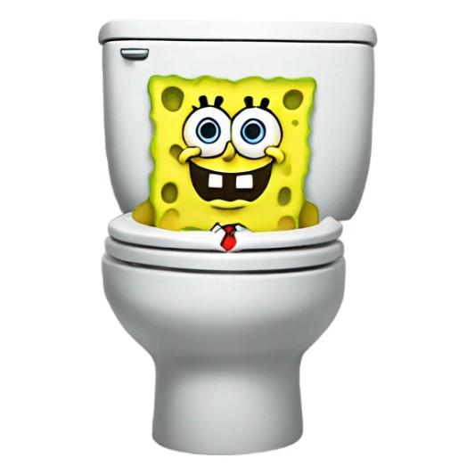spongebob sat on a toilet   sticker