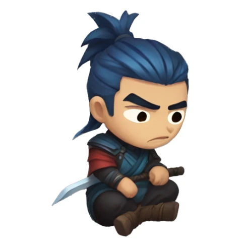 sad yasuo from league of legends sticker