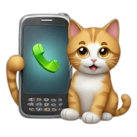 a cat with a phone in his hand sticker
