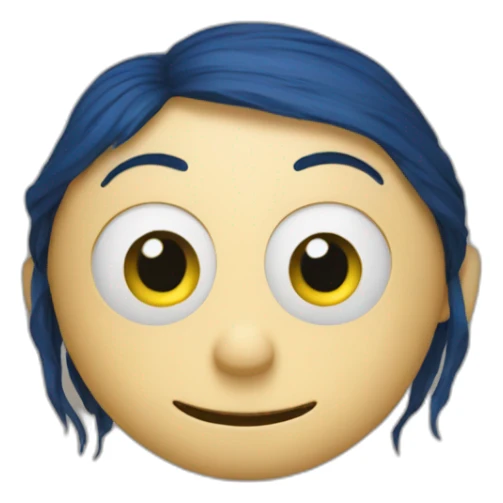 Coraline with buttons eyes sticker