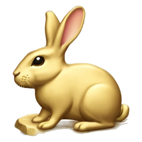gold coin, rabbite on coin  sticker