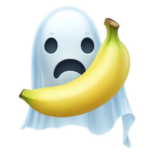 Ghost eating a banana sticker