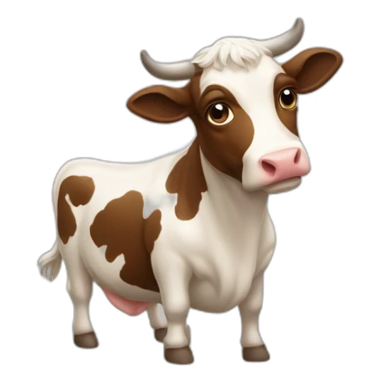 Caca qui court avec une tête de vache sticker