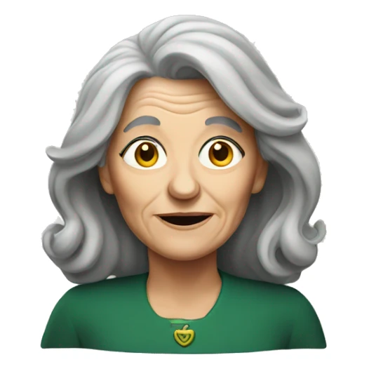 older irish woman with long gray hair sticker