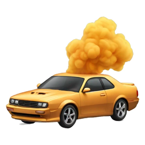 voiture qui drift avec de la fumée  sticker