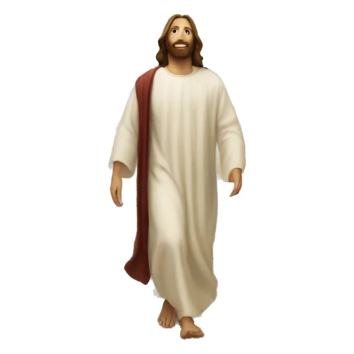 Jesus walking down the stairs of heaven sticker