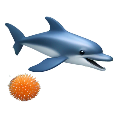 aquarium with sea urchin and dolphin sticker