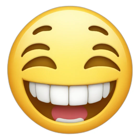 laugh and teeth is out from the mouth. sticker