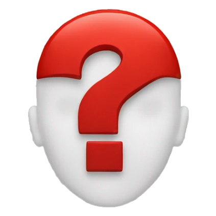 The head of a man with a red question mark instead of a face  sticker