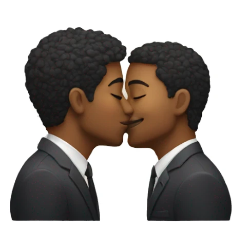 Gay couple kiss sticker