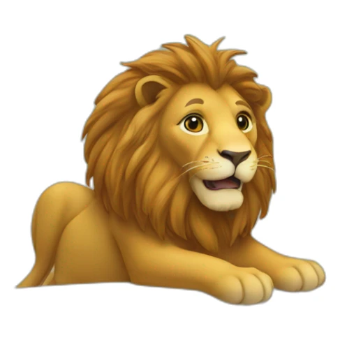 Lion sur le dos d'un humain sticker