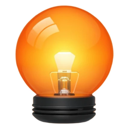 1980s orange lighting lamp sticker