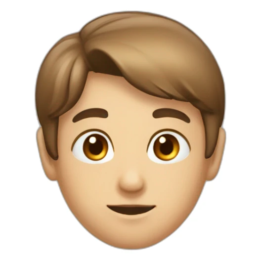 Garçon cheveux lisses noir yeux marron peux beige sticker