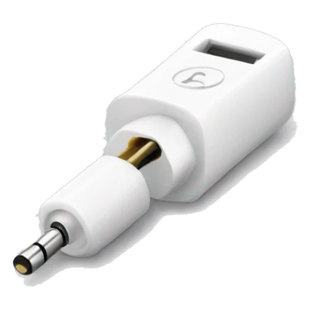 white stereo adapter mini jack to big jack for headphones  sticker