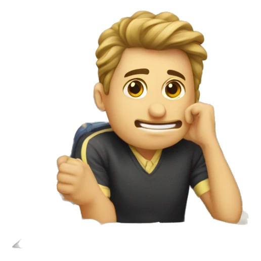 estudiante universitario llorando en salon de clase sticker