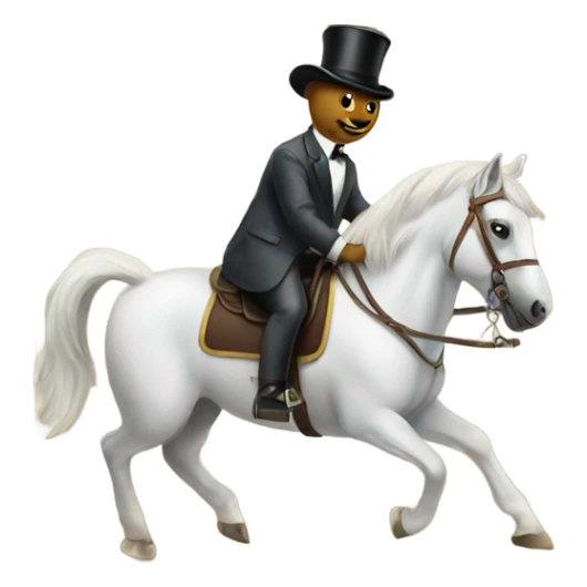 Dog riding a horse playing monopoly go sticker