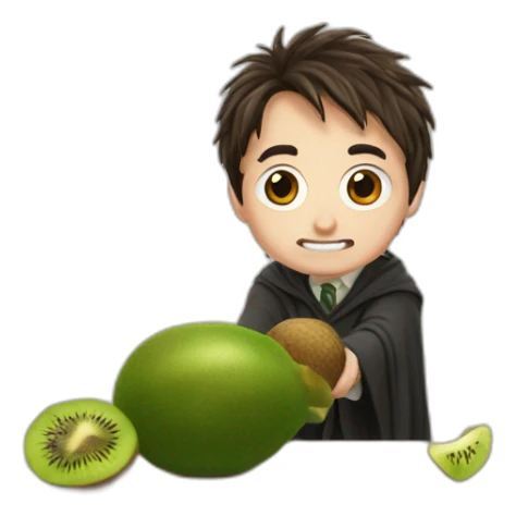 Harry potter qui mange un kiwi sticker