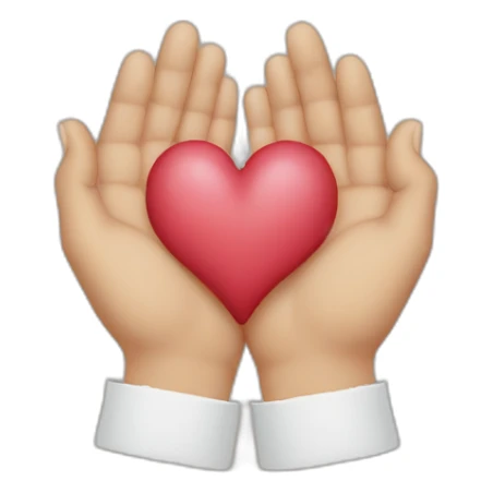 One half of Two hands making a heart sticker