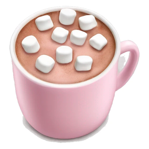 Light Pink mug of hot chocolate with marshmallows  sticker
